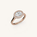 Load image into Gallery viewer, The Lunea – Floating Bezel Solitaire Solara Halo Engagement Ring (E-W)
