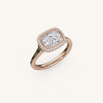 Load image into Gallery viewer, The Lunea – Floating Bezel Solitaire Solara Halo Engagement Ring (E-W)
