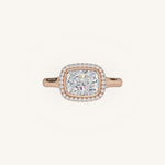 Load image into Gallery viewer, The Lunea – Floating Bezel Solitaire Solara Halo Engagement Ring (E-W)
