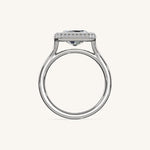 Load image into Gallery viewer, The Lunea – Floating Bezel Solitaire Solara Halo Engagement Ring (E-W)
