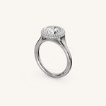 Load image into Gallery viewer, The Lunea – Floating Bezel Solitaire Solara Halo Engagement Ring (E-W)
