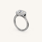 Load image into Gallery viewer, The Lunea – Floating Bezel Solitaire Solara Halo Engagement Ring (E-W)
