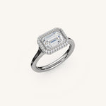 Load image into Gallery viewer, The Lunea – Floating Bezel Solitaire Solara Halo Engagement Ring (E-W)
