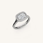 Load image into Gallery viewer, The Lunea – Floating Bezel Solitaire Solara Halo Engagement Ring (E-W)
