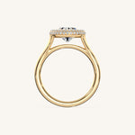 Load image into Gallery viewer, The Lunea – Floating Bezel Solitaire Solara Halo Engagement Ring (E-W)
