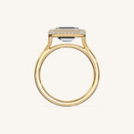 Load image into Gallery viewer, The Lunea – Floating Bezel Solitaire Solara Halo Engagement Ring (E-W)
