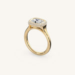 Load image into Gallery viewer, The Lunea – Floating Bezel Solitaire Solara Halo Engagement Ring (E-W)
