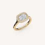 Load image into Gallery viewer, The Lunea – Floating Bezel Solitaire Solara Halo Engagement Ring (E-W)
