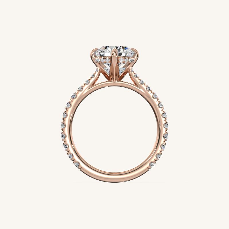 The Solienne – Cathedral Solitaire Hidden Halo Engagement Ring (E-W)