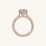 Load image into Gallery viewer, The Solienne – Cathedral Solitaire Hidden Halo Engagement Ring (E-W)
