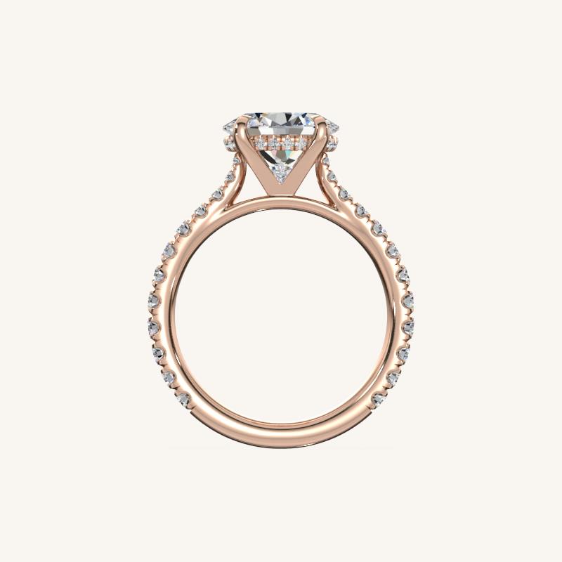 The Solienne – Cathedral Solitaire Hidden Halo Engagement Ring (E-W)