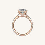 Load image into Gallery viewer, The Solienne – Cathedral Solitaire Hidden Halo Engagement Ring (E-W)

