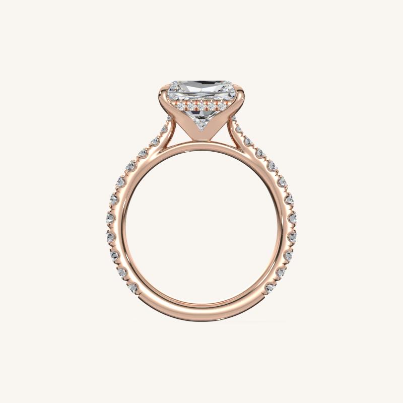 The Solienne – Cathedral Solitaire Hidden Halo Engagement Ring (E-W)