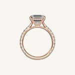 Load image into Gallery viewer, The Solienne – Cathedral Solitaire Hidden Halo Engagement Ring (E-W)
