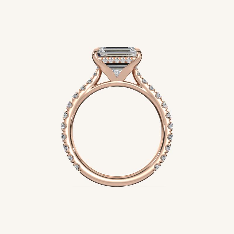 The Solienne – Cathedral Solitaire Hidden Halo Engagement Ring (E-W)