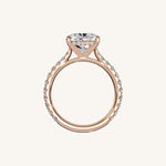 Load image into Gallery viewer, The Solienne – Cathedral Solitaire Hidden Halo Engagement Ring (E-W)
