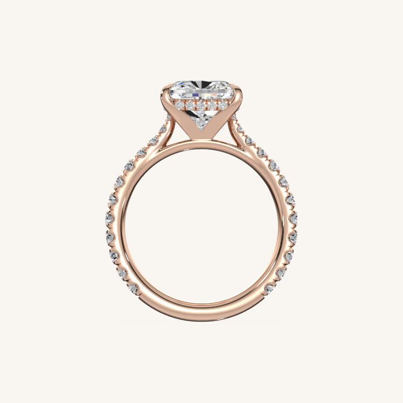 The Solienne – Cathedral Solitaire Hidden Halo Engagement Ring (E-W)