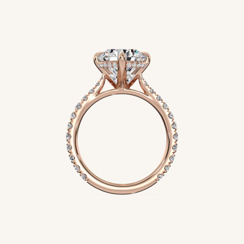The Solienne – Cathedral Solitaire Hidden Halo Engagement Ring (E-W)
