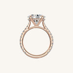Load image into Gallery viewer, The Solienne – Cathedral Solitaire Hidden Halo Engagement Ring (E-W)
