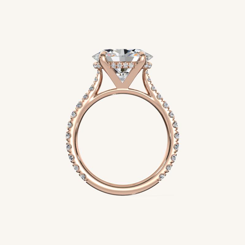 The Solienne – Cathedral Solitaire Hidden Halo Engagement Ring (E-W)