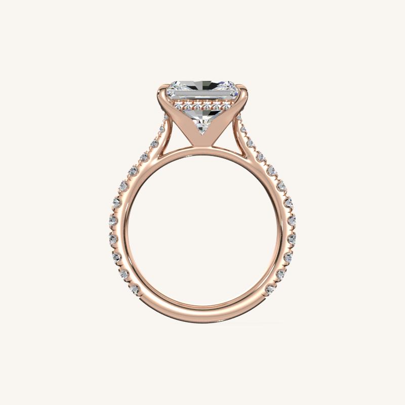 The Solienne – Cathedral Solitaire Hidden Halo Engagement Ring (E-W)