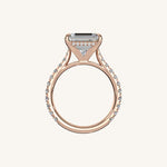 Load image into Gallery viewer, The Solienne – Cathedral Solitaire Hidden Halo Engagement Ring (E-W)
