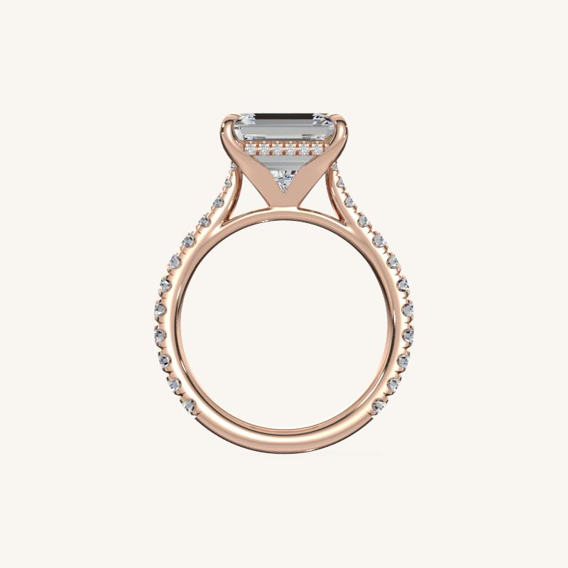 The Solienne – Cathedral Solitaire Hidden Halo Engagement Ring (E-W)