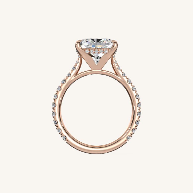 The Solienne – Cathedral Solitaire Hidden Halo Engagement Ring (E-W)