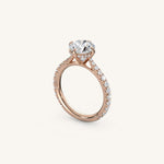 Load image into Gallery viewer, The Solienne – Cathedral Solitaire Hidden Halo Engagement Ring (E-W)
