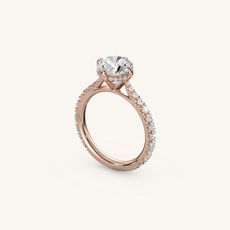 The Solienne – Cathedral Solitaire Hidden Halo Engagement Ring (E-W)