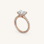 Load image into Gallery viewer, The Solienne – Cathedral Solitaire Hidden Halo Engagement Ring (E-W)
