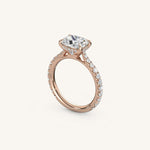 Load image into Gallery viewer, The Solienne – Cathedral Solitaire Hidden Halo Engagement Ring (E-W)
