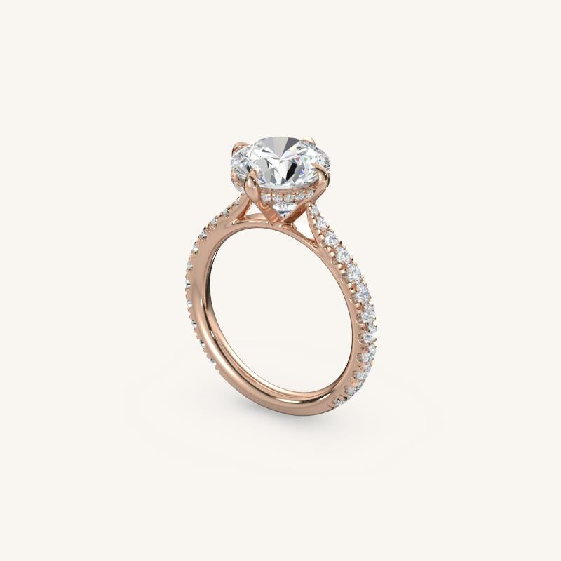 The Solienne – Cathedral Solitaire Hidden Halo Engagement Ring (E-W)