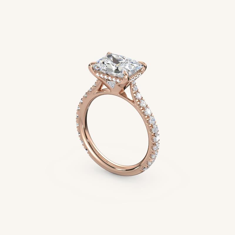 The Solienne – Cathedral Solitaire Hidden Halo Engagement Ring (E-W)