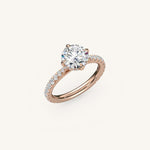 Load image into Gallery viewer, The Solienne – Cathedral Solitaire Hidden Halo Engagement Ring (E-W)
