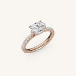 Load image into Gallery viewer, The Solienne – Cathedral Solitaire Hidden Halo Engagement Ring (E-W)
