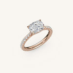 Load image into Gallery viewer, The Solienne – Cathedral Solitaire Hidden Halo Engagement Ring (E-W)
