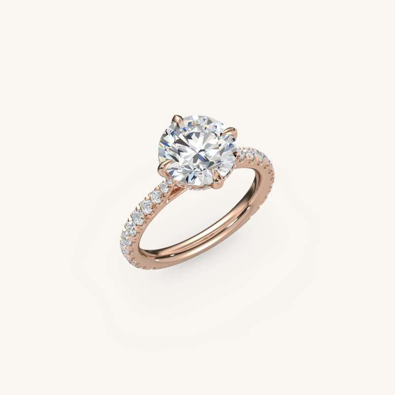 The Solienne – Cathedral Solitaire Hidden Halo Engagement Ring (E-W)