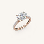 Load image into Gallery viewer, The Solienne – Cathedral Solitaire Hidden Halo Engagement Ring (E-W)
