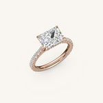 Load image into Gallery viewer, The Solienne – Cathedral Solitaire Hidden Halo Engagement Ring (E-W)
