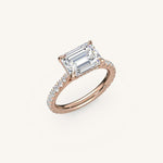 Load image into Gallery viewer, The Solienne – Cathedral Solitaire Hidden Halo Engagement Ring (E-W)
