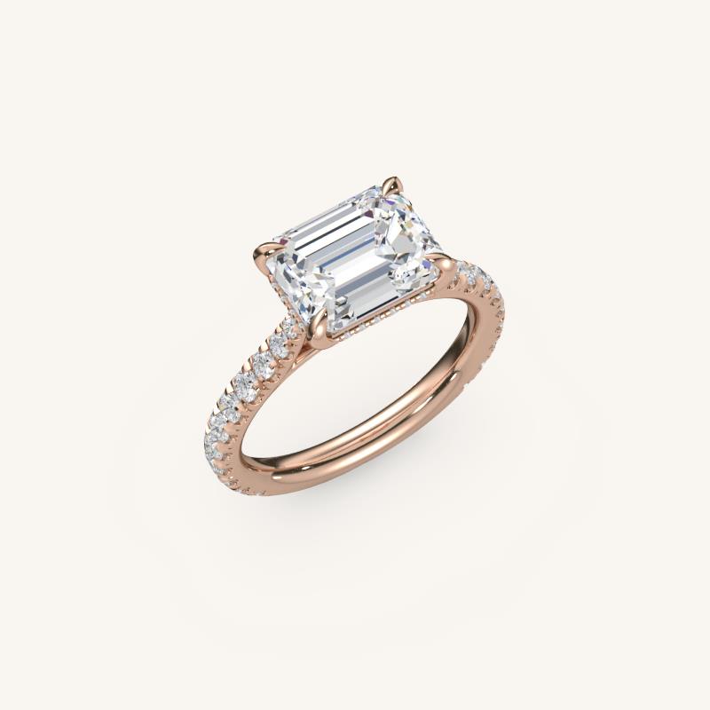 The Solienne – Cathedral Solitaire Hidden Halo Engagement Ring (E-W)