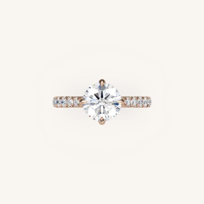 The Solienne – Cathedral Solitaire Hidden Halo Engagement Ring (E-W)