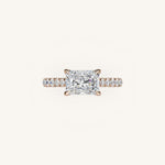 Load image into Gallery viewer, The Solienne – Cathedral Solitaire Hidden Halo Engagement Ring (E-W)
