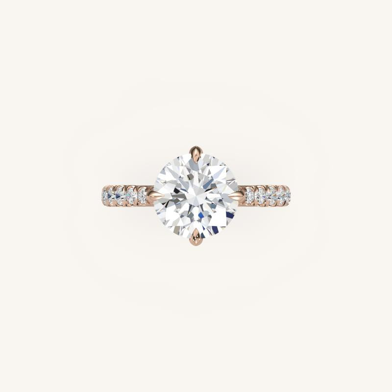 The Solienne – Cathedral Solitaire Hidden Halo Engagement Ring (E-W)