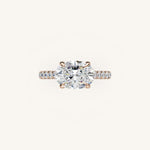 Load image into Gallery viewer, The Solienne – Cathedral Solitaire Hidden Halo Engagement Ring (E-W)
