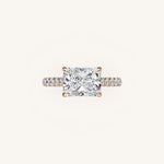 Load image into Gallery viewer, The Solienne – Cathedral Solitaire Hidden Halo Engagement Ring (E-W)
