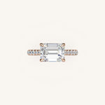 Load image into Gallery viewer, The Solienne – Cathedral Solitaire Hidden Halo Engagement Ring (E-W)
