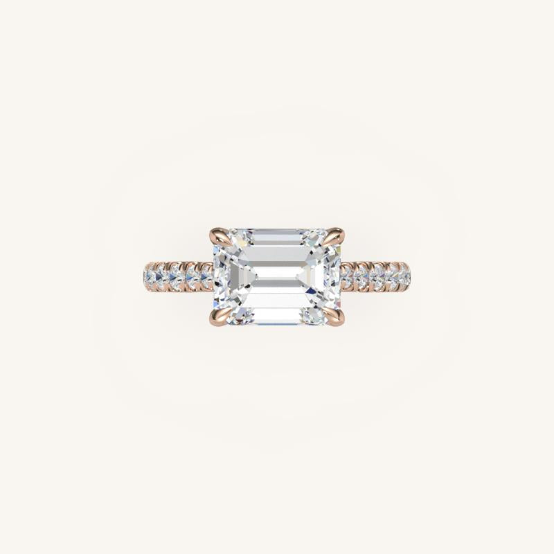 The Solienne – Cathedral Solitaire Hidden Halo Engagement Ring (E-W)