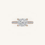 Load image into Gallery viewer, The Solienne – Cathedral Solitaire Hidden Halo Engagement Ring (E-W)
